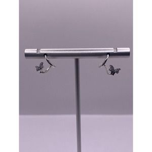 Twist Design Butterfly Sterling Silver Earrings